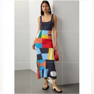 STAUD Colorful Geometric Maxi Dress